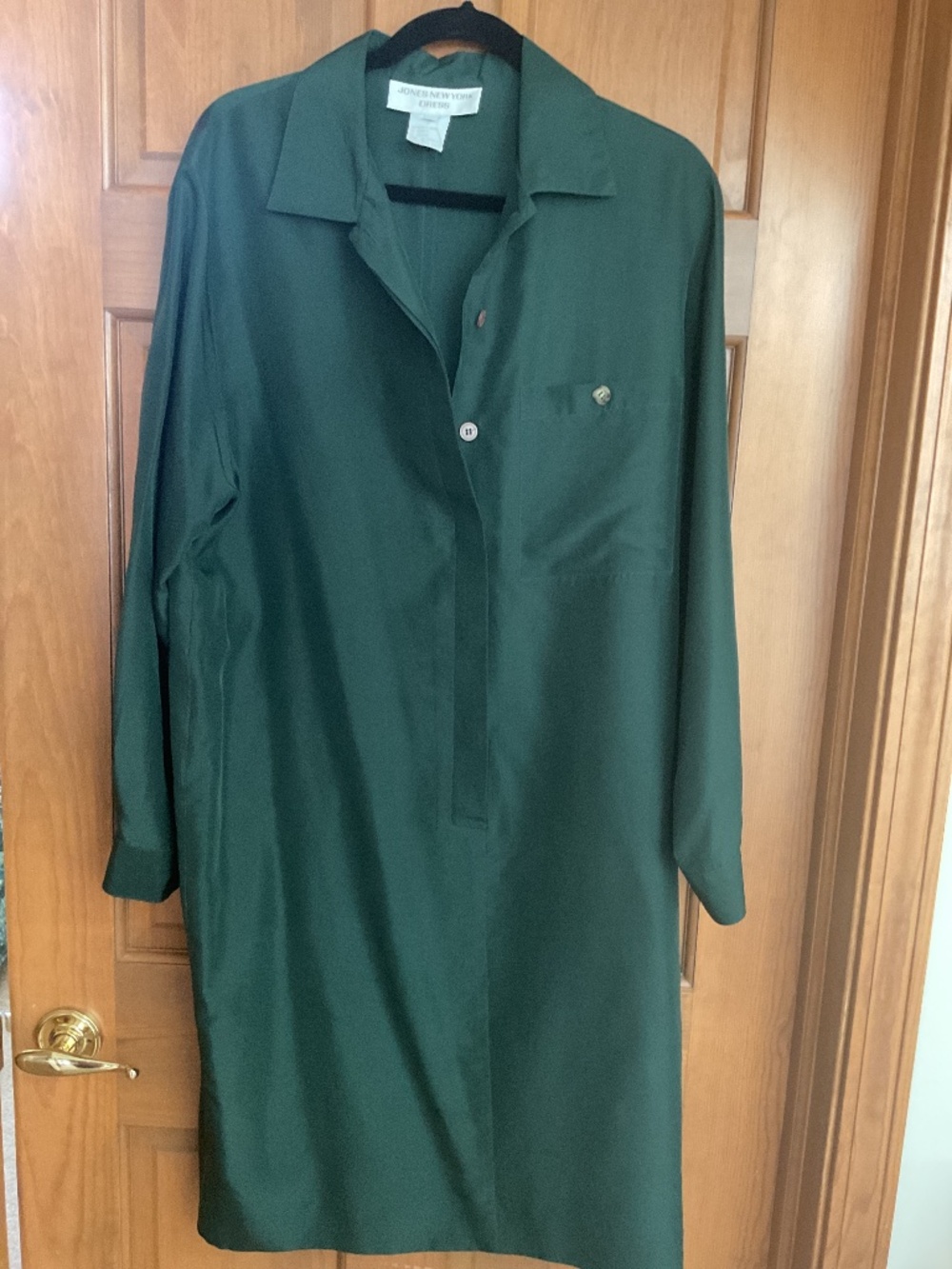 Jones New York, 100% silk green dress, size 12